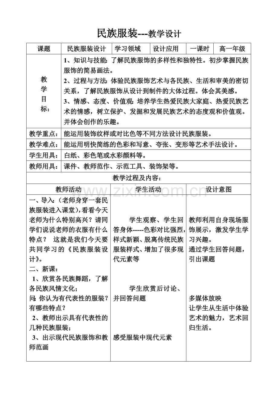 民族服装设计.doc_第1页