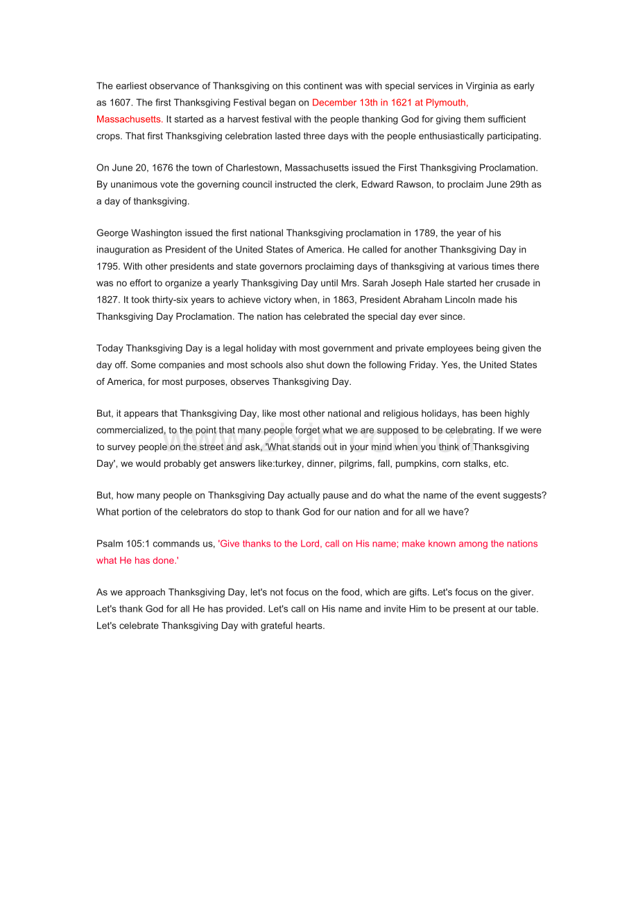 感恩节TheOriginofThanksgiving.docx_第1页