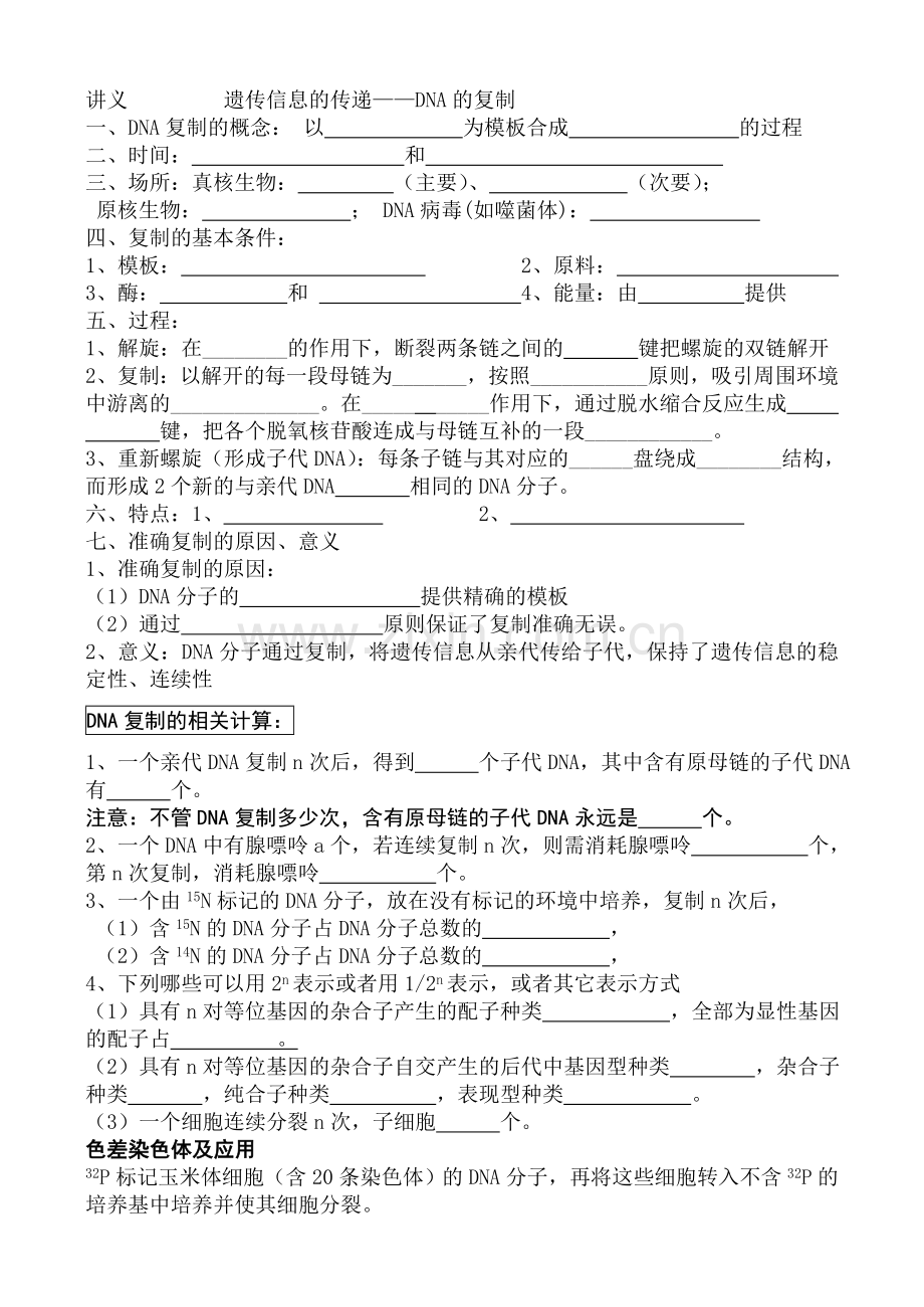 讲义DNA的复制.doc_第1页