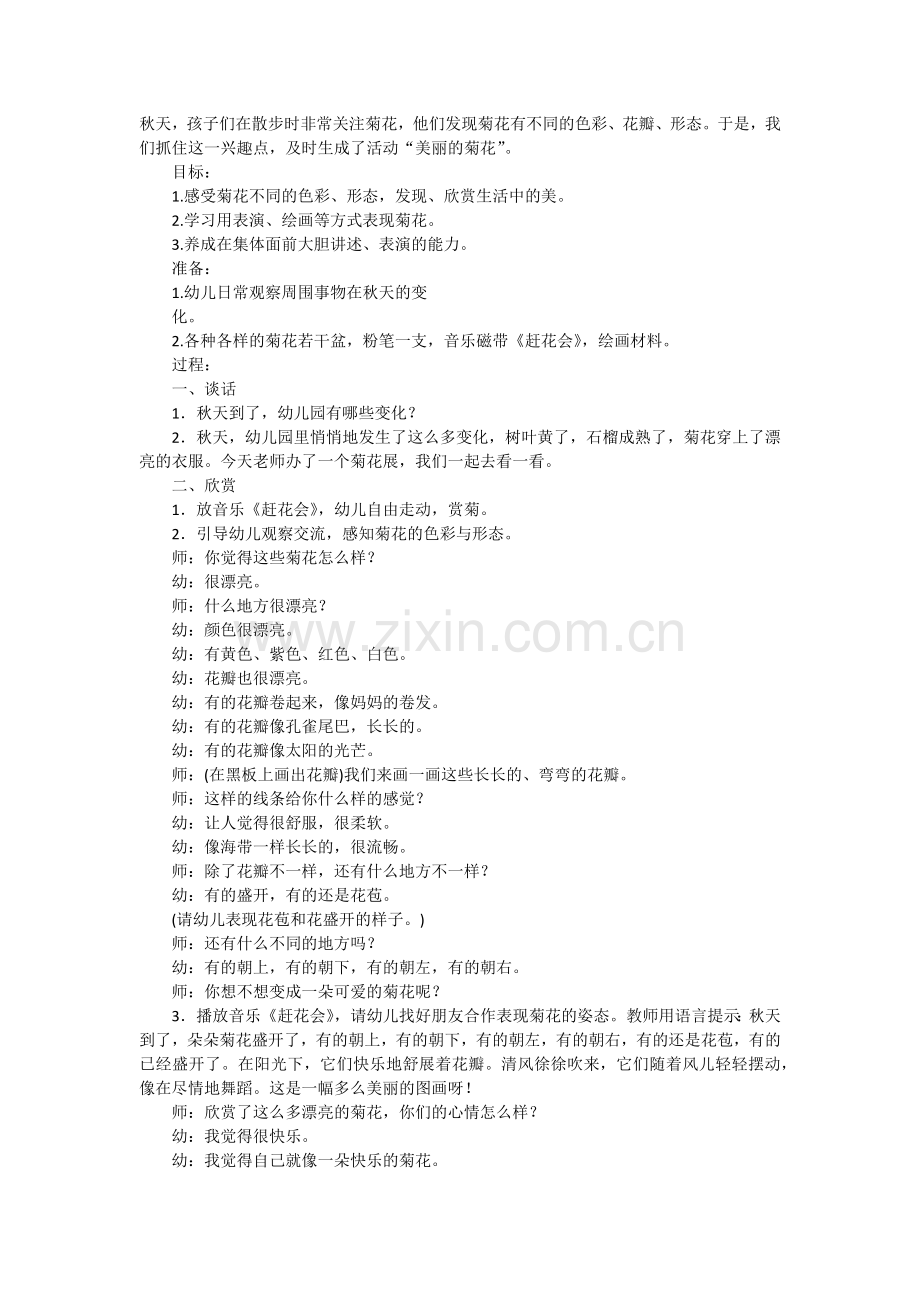 美丽的菊花（大班）.docx_第1页