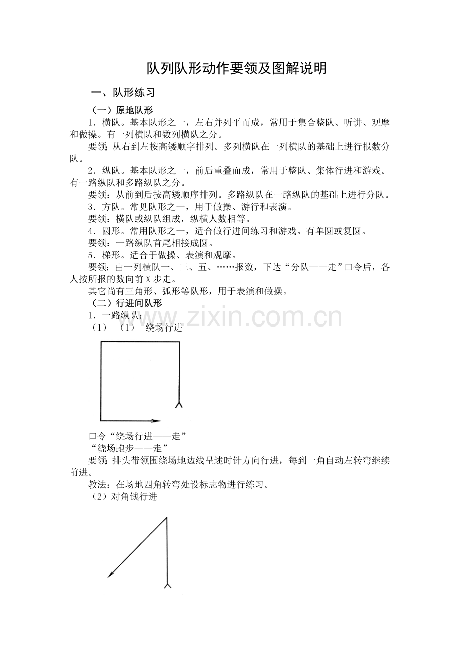 队列队形动作要领及图解说明.doc_第1页