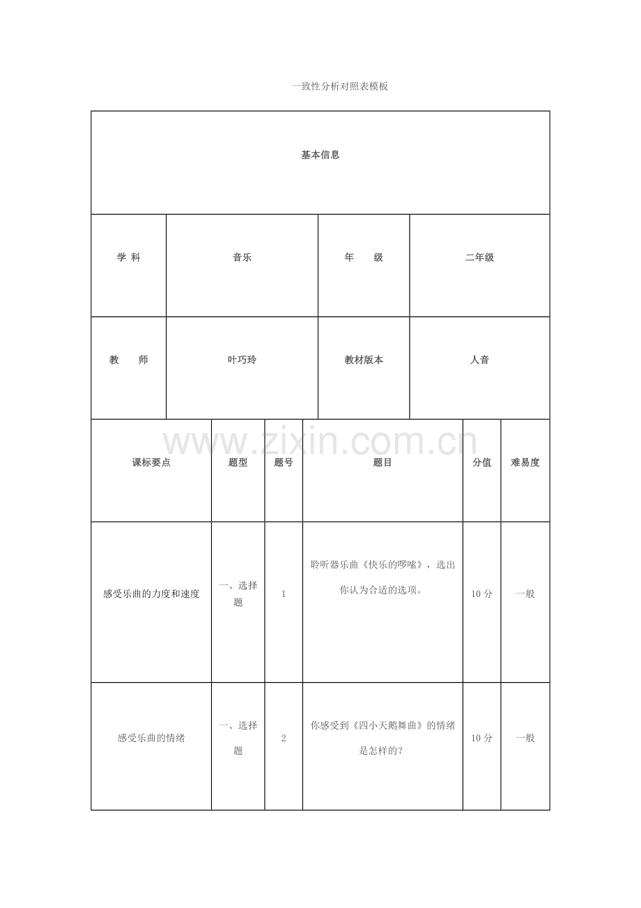 二年级上册音乐测试.doc_第2页