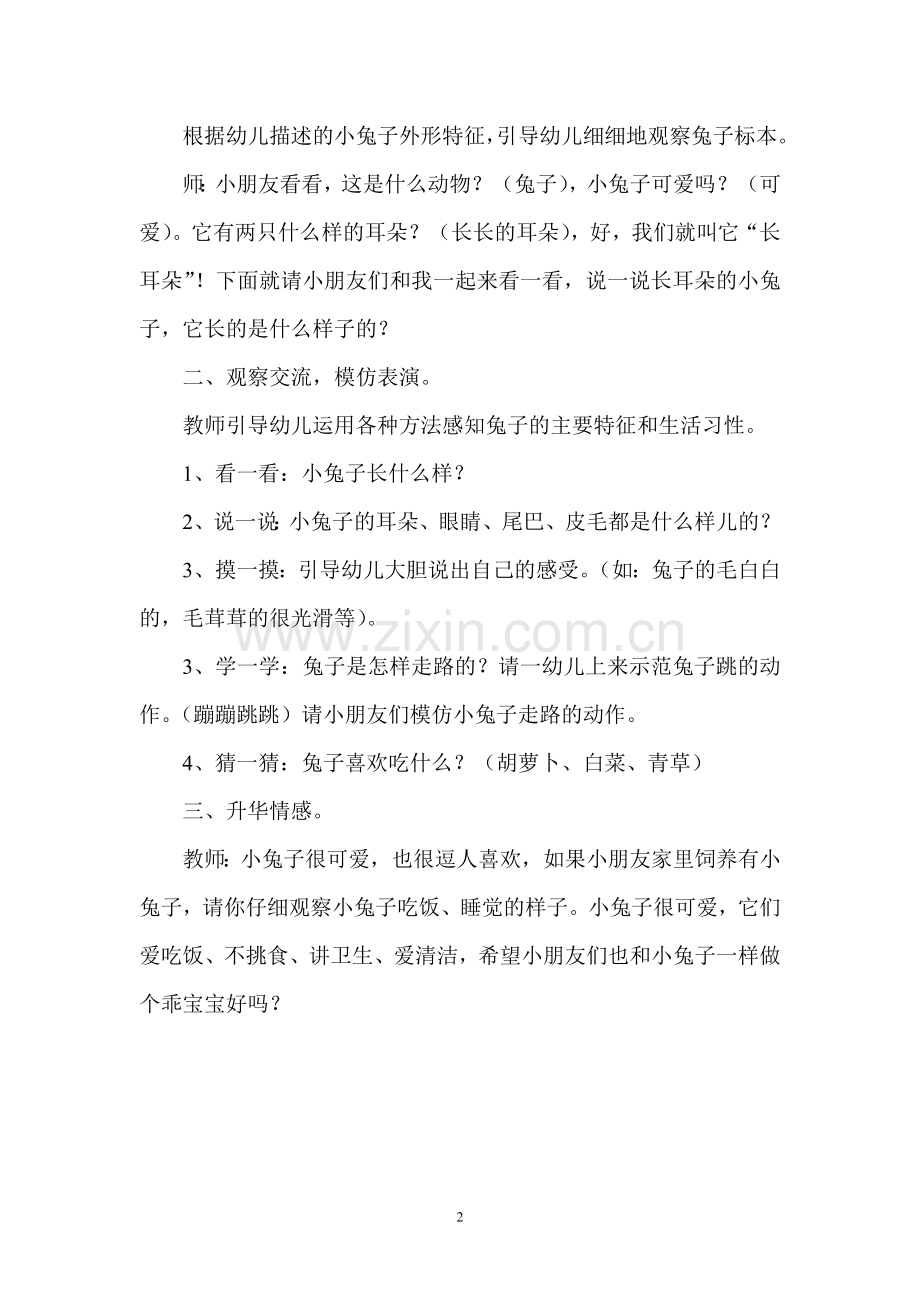 可爱的小兔子活动设计.doc_第2页