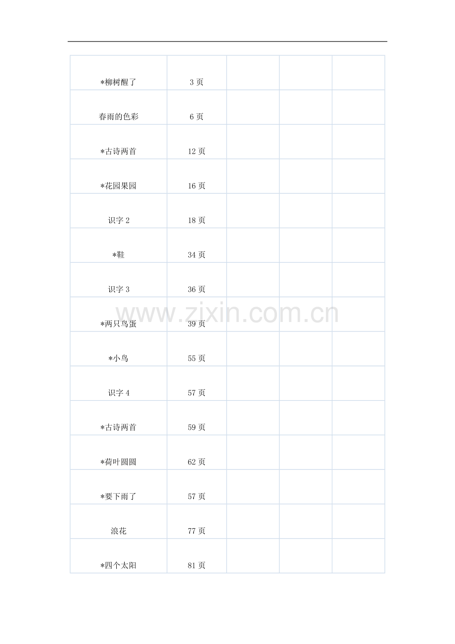 一年级下学期课文背诵检查表.doc_第2页