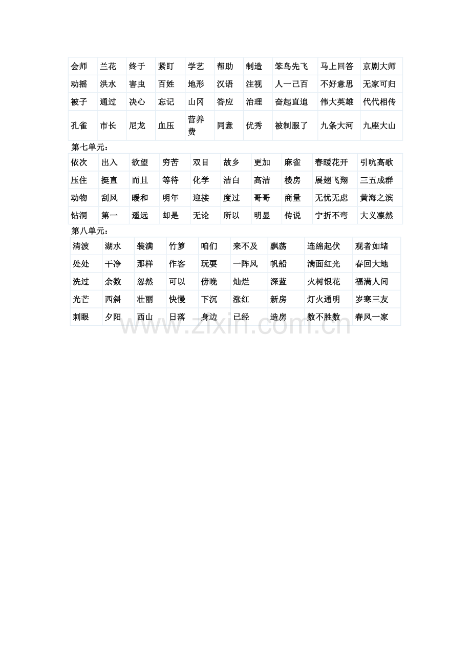 二年级上册语文各单元重要词语.doc_第2页
