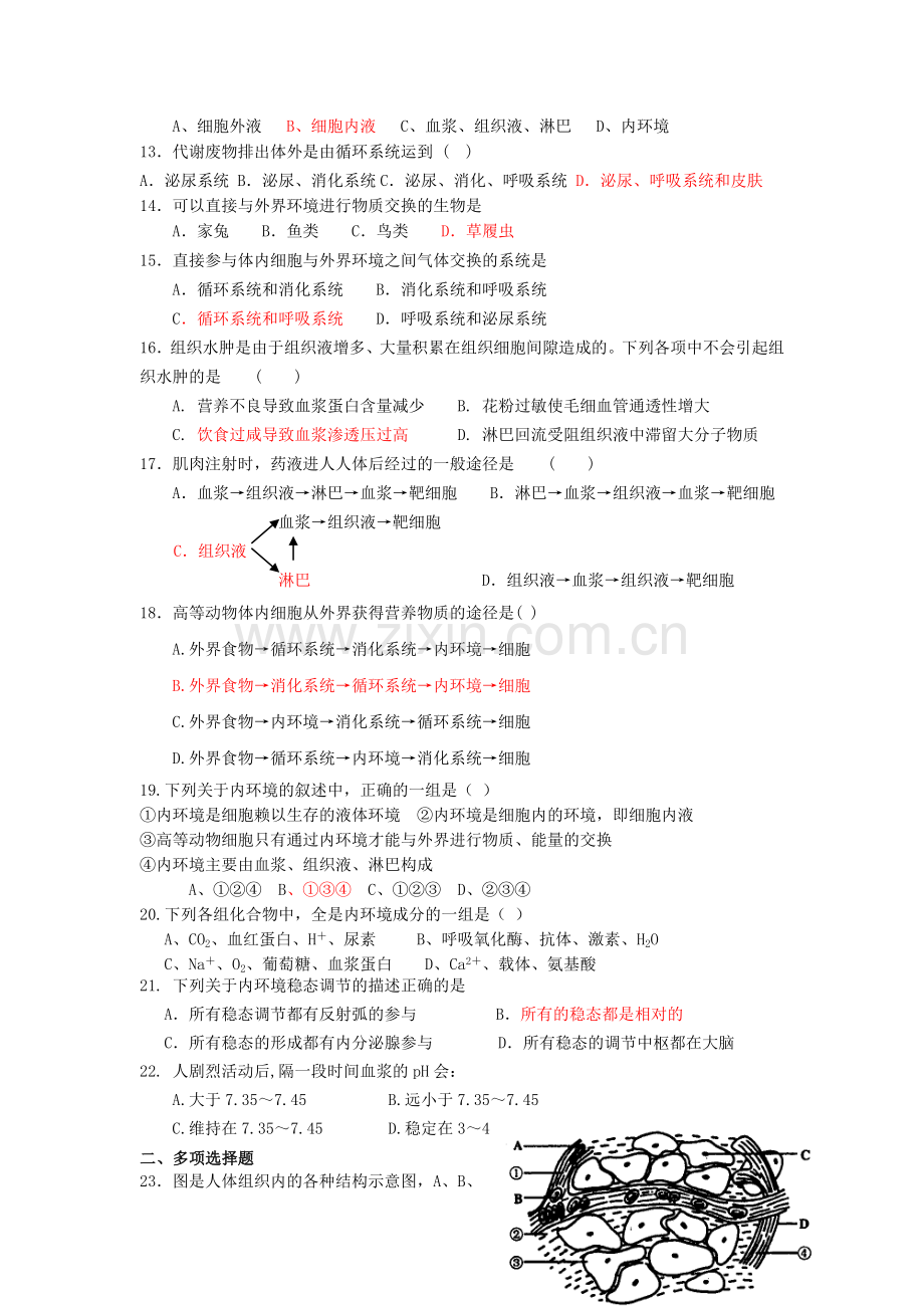 内环境与稳态练习题.doc_第2页