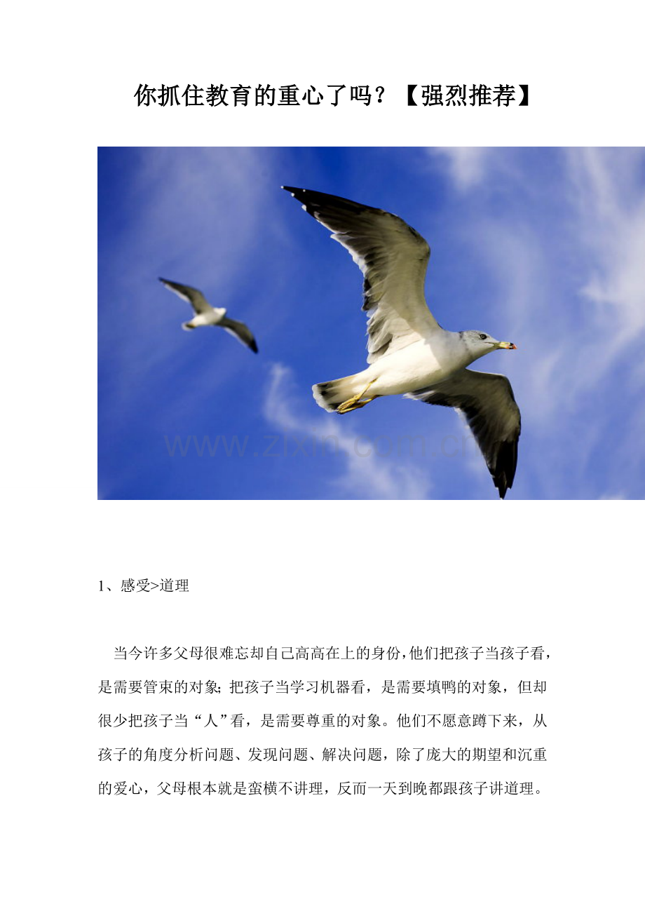 你抓住教育的重心了吗.doc_第1页
