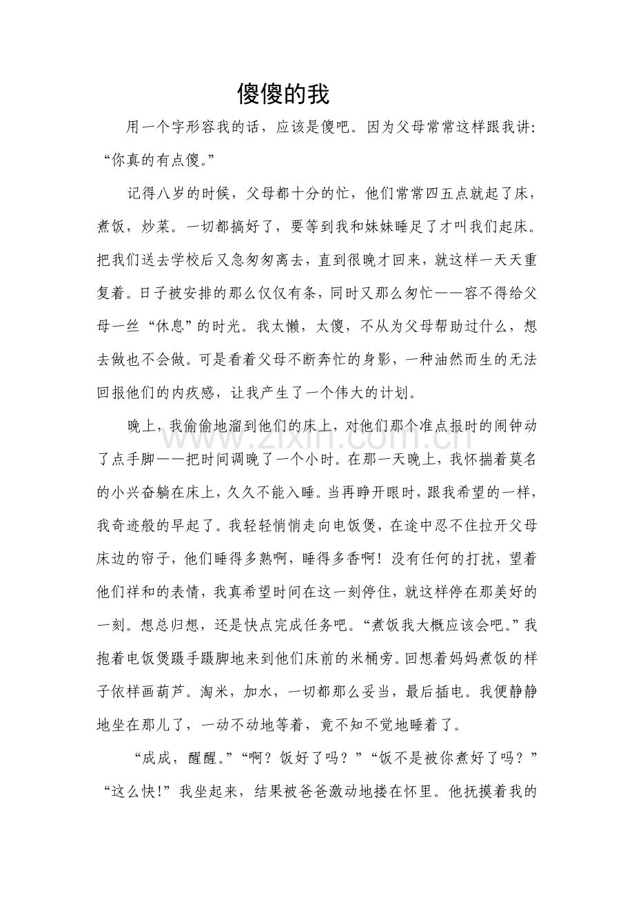 傻傻的我(学生习作）.doc_第1页
