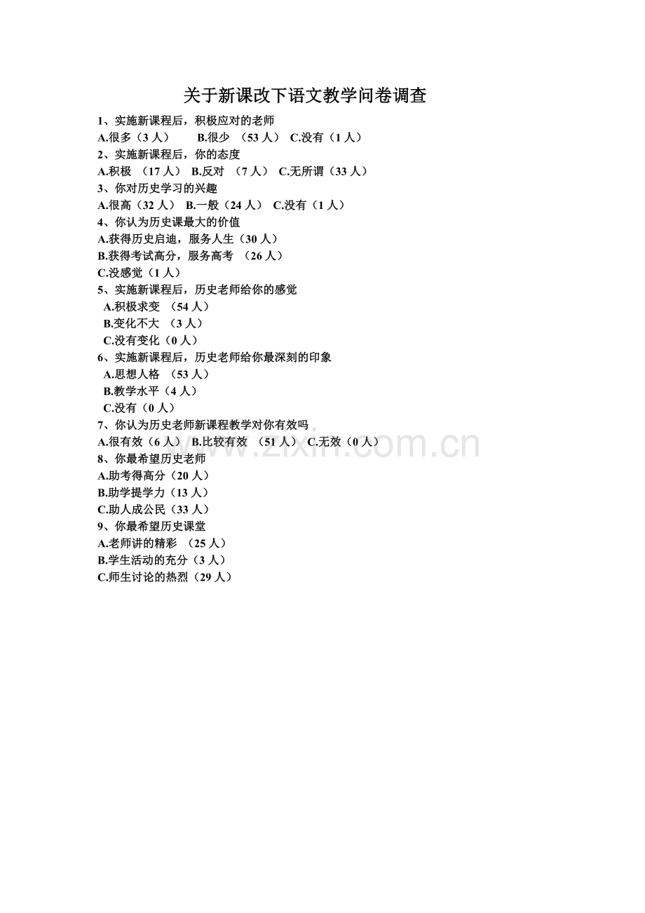 语文教学调查表.doc_第1页