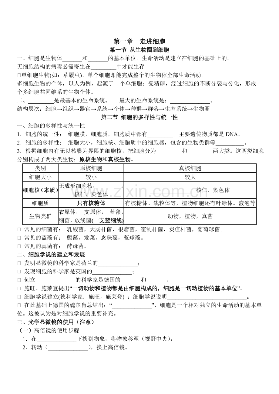 高一生物必修一复习提纲_.doc_第1页