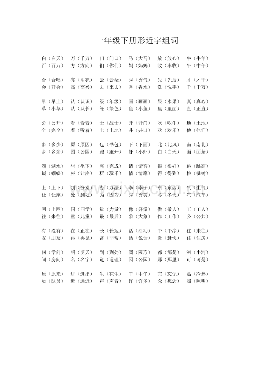 小学一年级语文下册多音字组词.doc_第2页