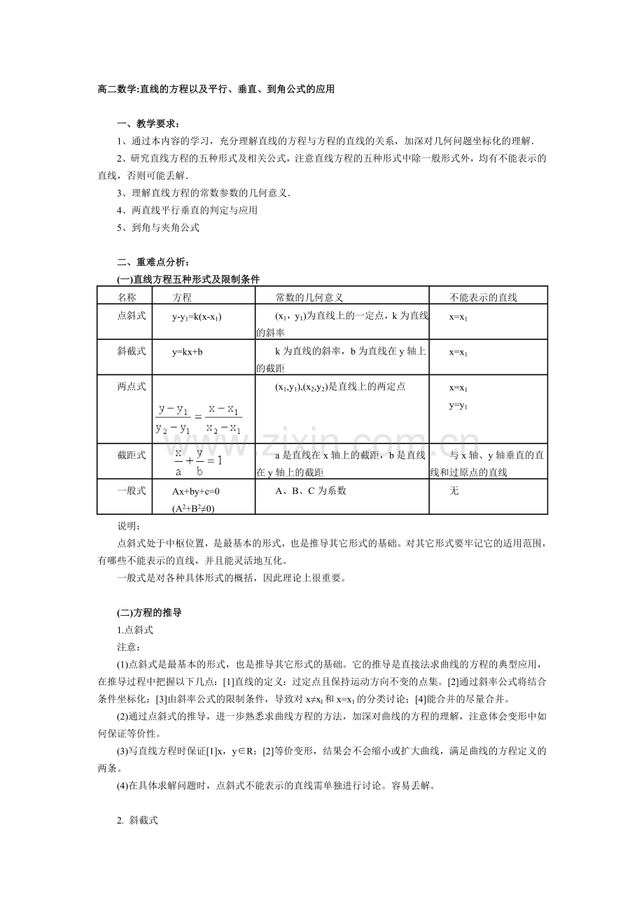 高二数学直线的方程.doc_第1页