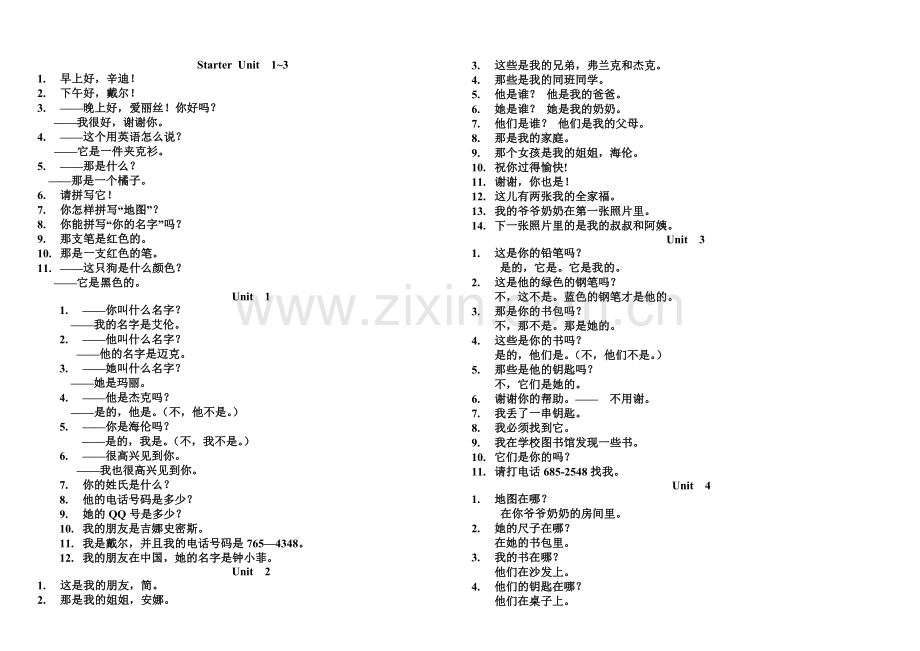 翻译句子英语复习资料.doc_第1页