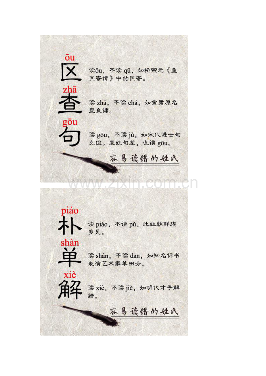 姓氏读音（总有几个你读错了）.doc_第1页
