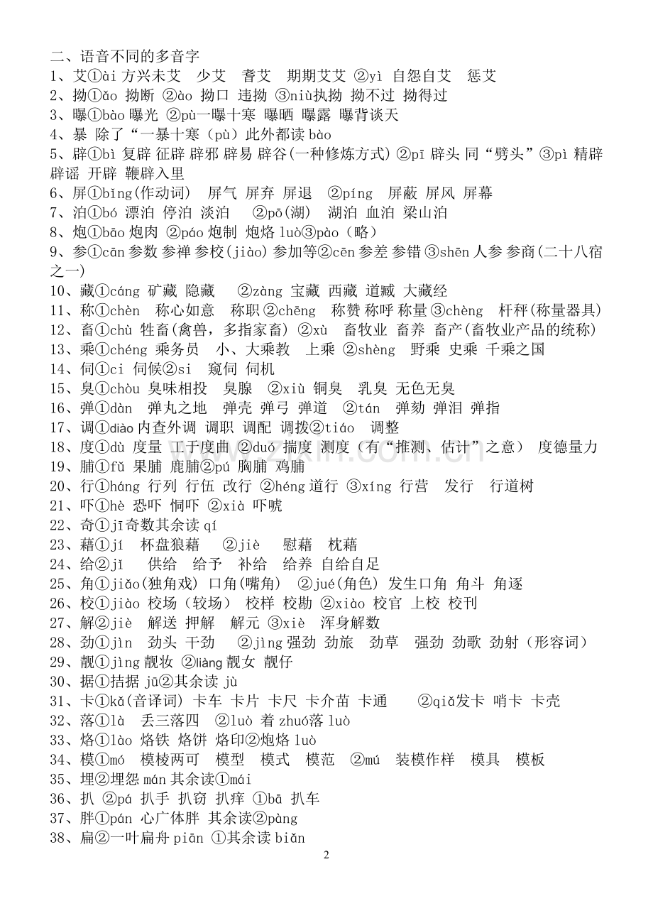 易混淆多音字讲义.doc_第2页