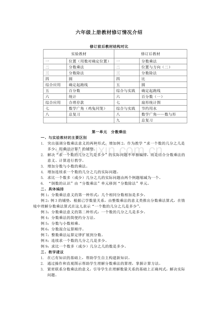 六年级上册教材修订情况介绍.docx_第1页