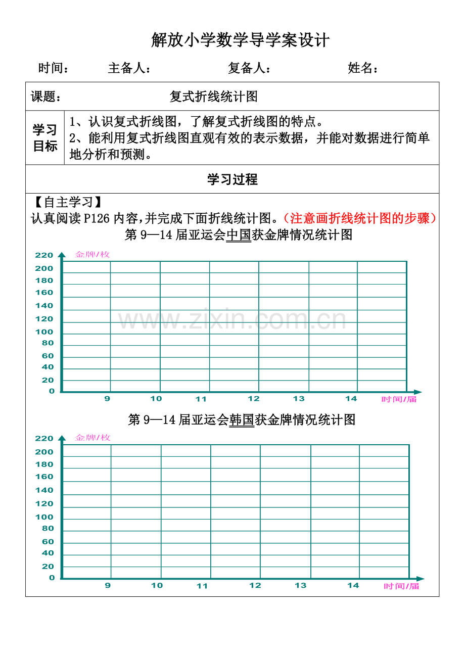 复式折线统计图导学案xin.doc_第1页