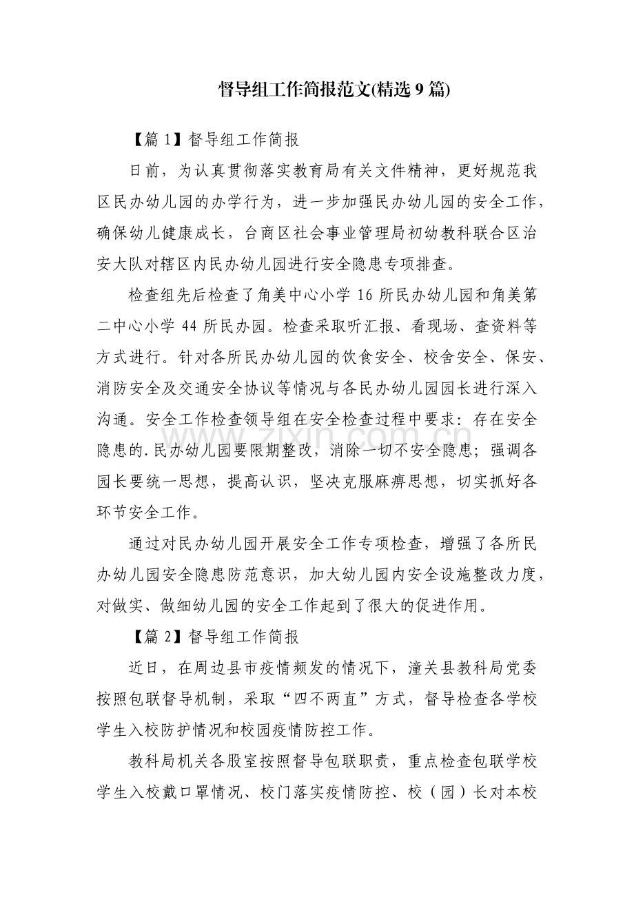 督导组工作简报范文(9篇).pdf_第1页