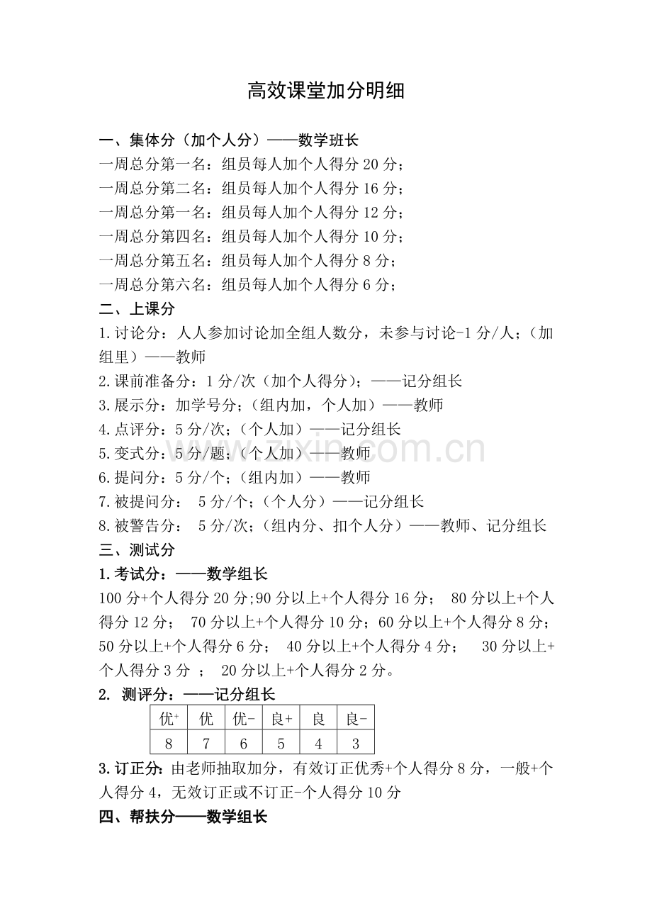 高效课堂加分明细.doc_第1页