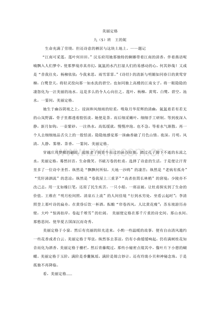 王的妮美丽定格.doc_第1页