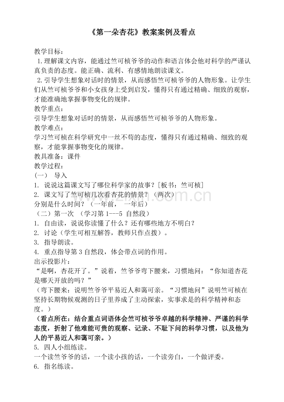 《第一朵杏花》教学案例及看点.doc_第1页