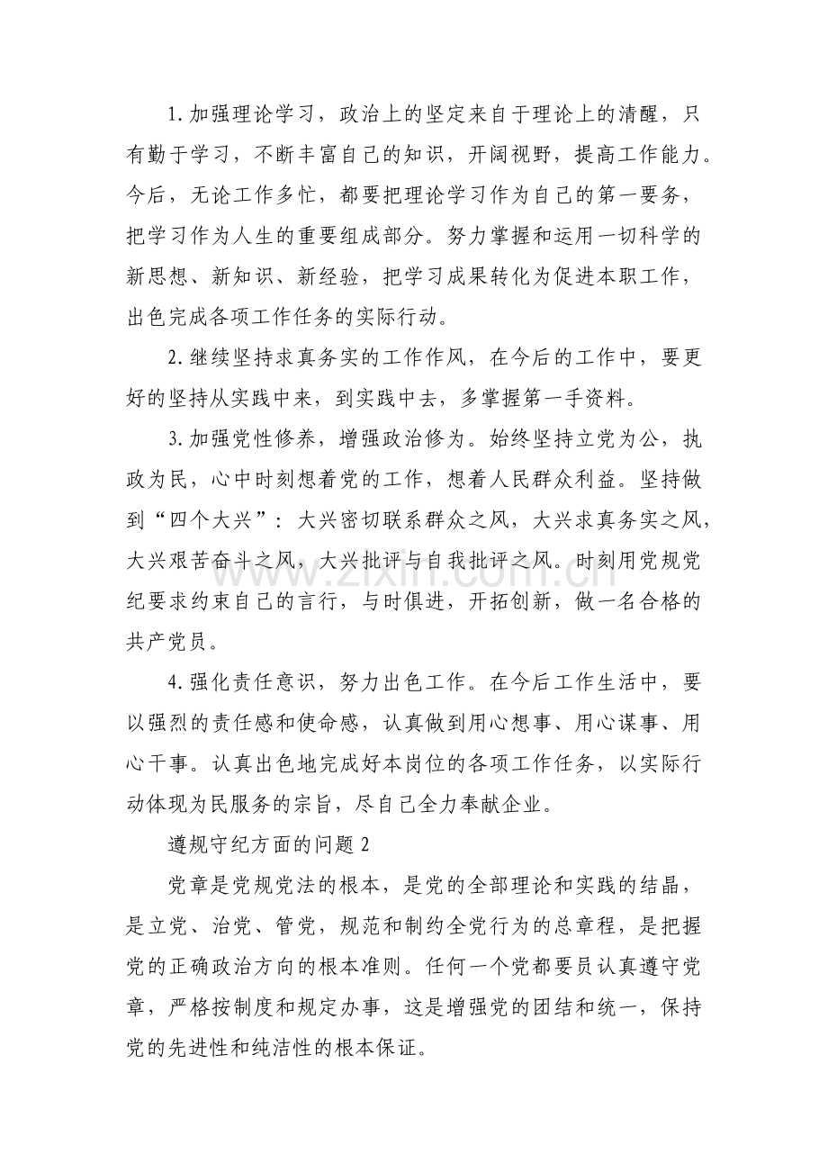 遵规守纪方面的问题范文(3篇).pdf_第2页