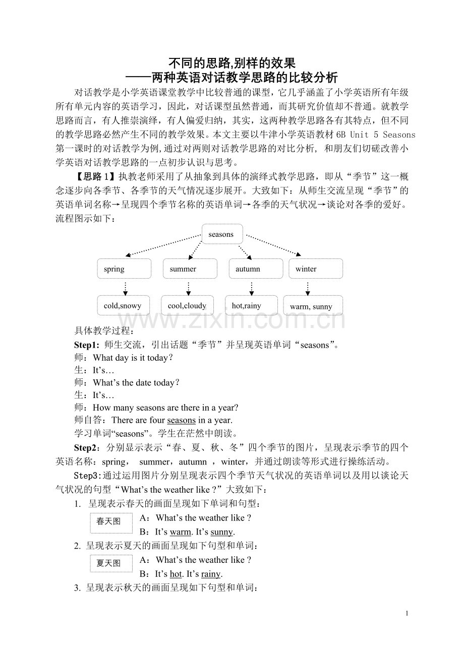 不同的思路,别样的效果--两种对话教学思路的比较分析.doc_第1页