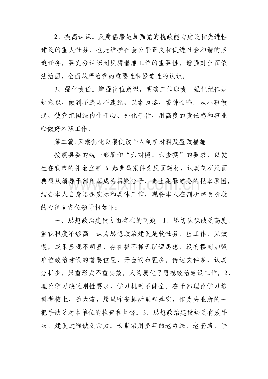 天瑞焦化以案促改个人剖析材料及整改措施【五篇】.pdf_第2页