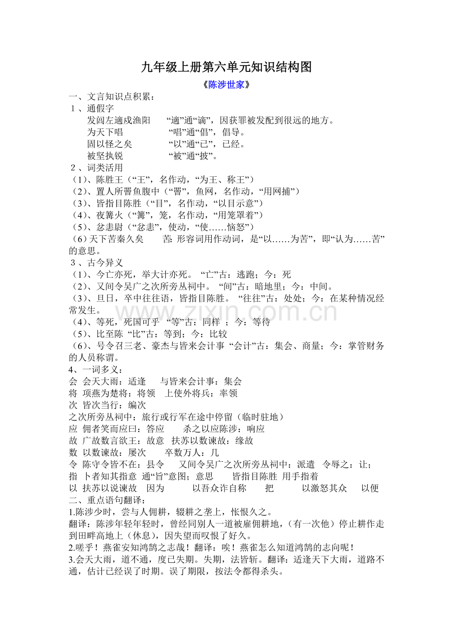 九年级上册第六单元知识结构图.doc_第1页