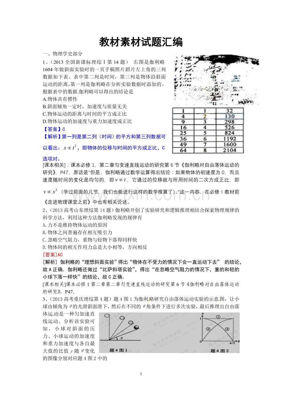 冲刺训练教材素材试题汇编.doc_第1页