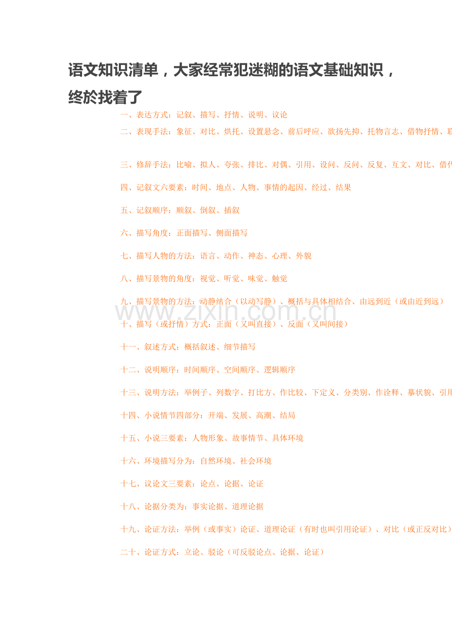 语文知识清单.docx_第1页