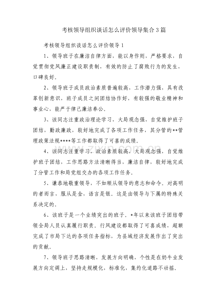 考核领导组织谈话怎么评价领导集合3篇.pdf_第1页