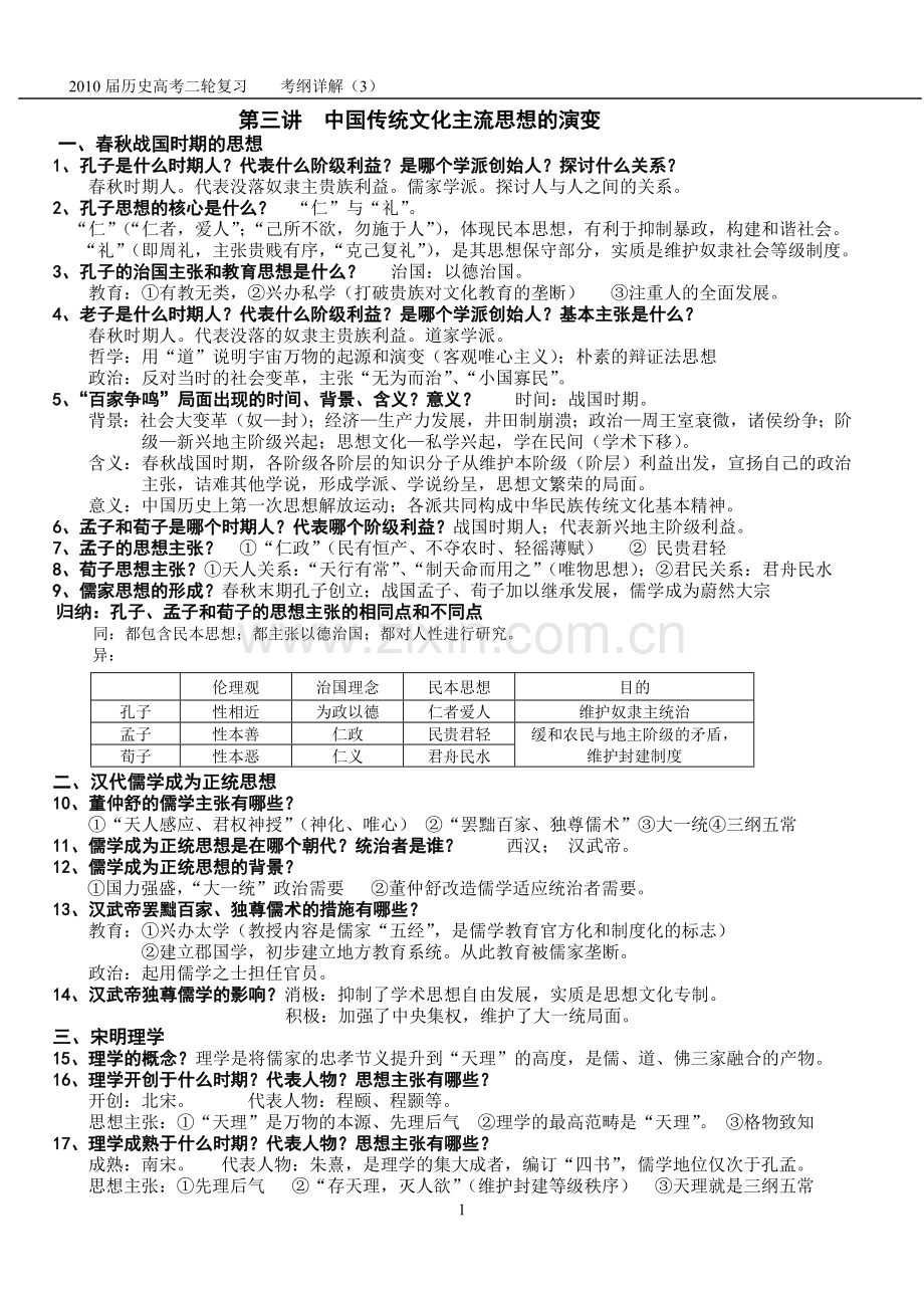 第三讲古代中国主流思想的演变（一审）.doc_第1页
