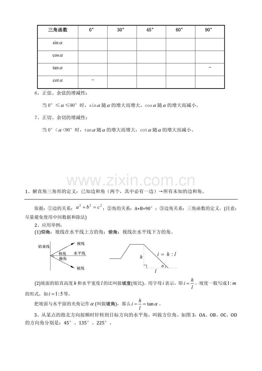 初中三角函数知识点汇总.doc_第2页