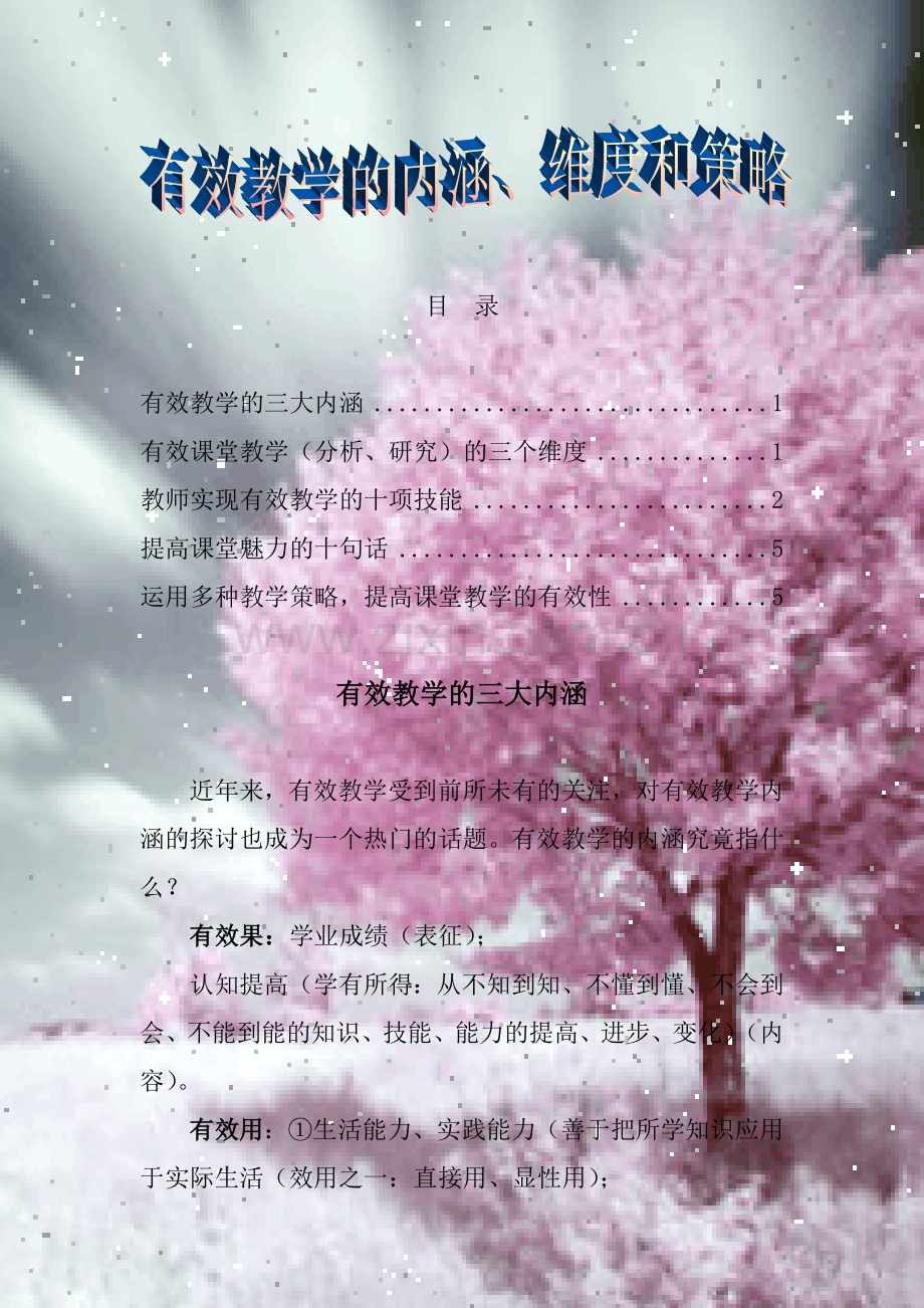 有效教学的内涵、维度和策略.doc_第1页