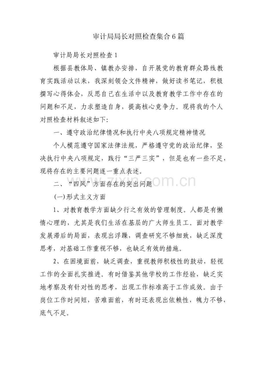 审计局局长对照检查集合6篇.pdf_第1页