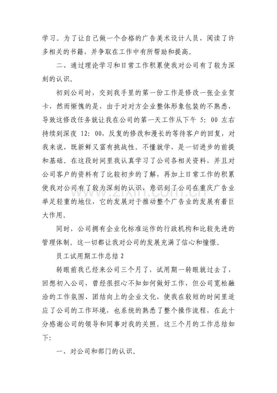 员工试用期工作总结(通用5篇).pdf_第2页