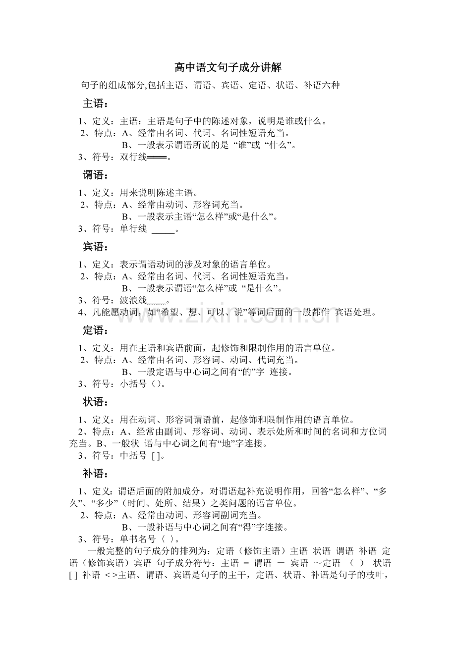 高中语文句子成分讲解.doc_第1页