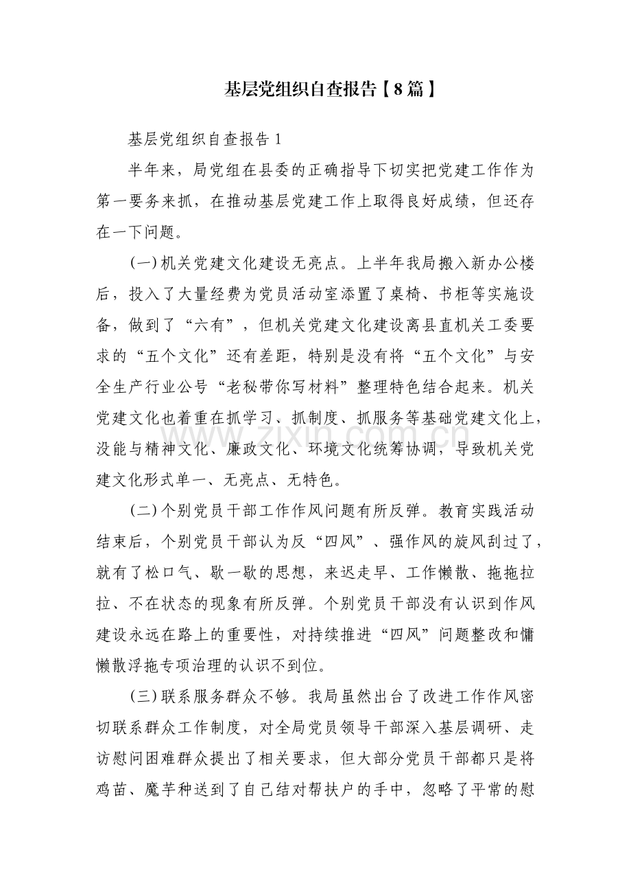 基层党组织自查报告【8篇】.pdf_第1页