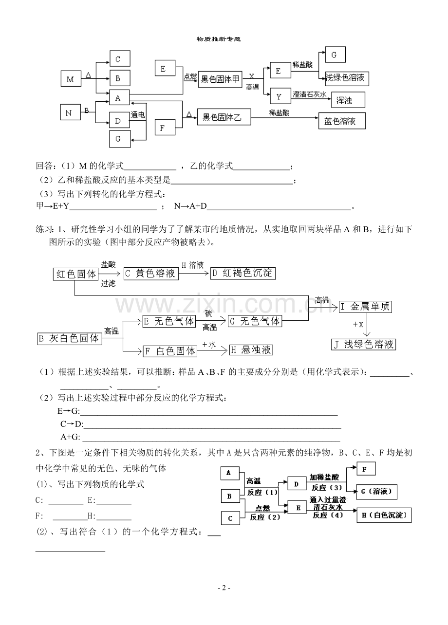 初中化学常见推断题解析专题.doc_第2页
