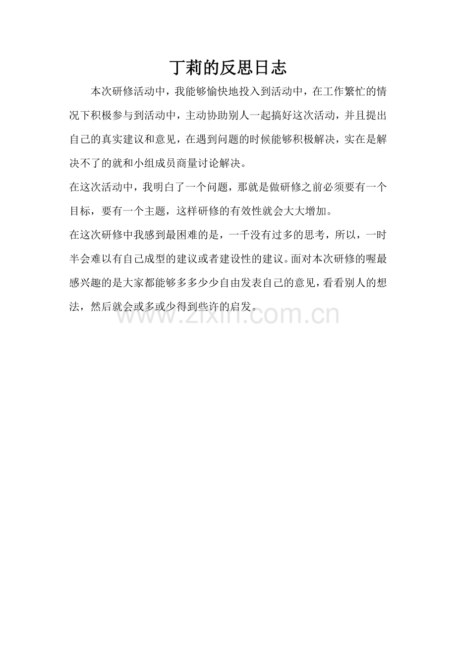 丁莉的反思日志.docx_第1页