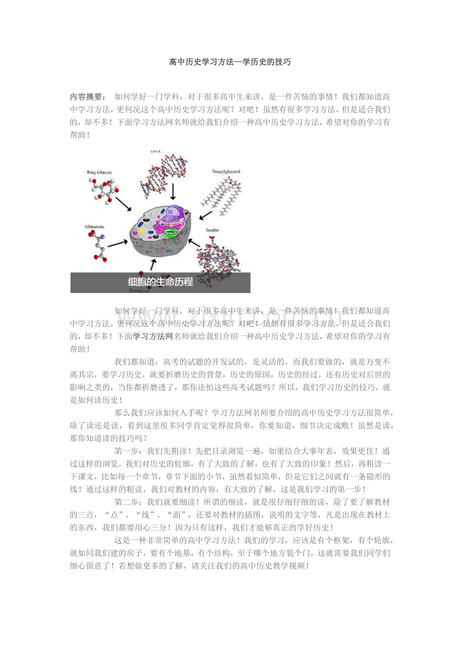 高中历史学习方法.docx_第1页