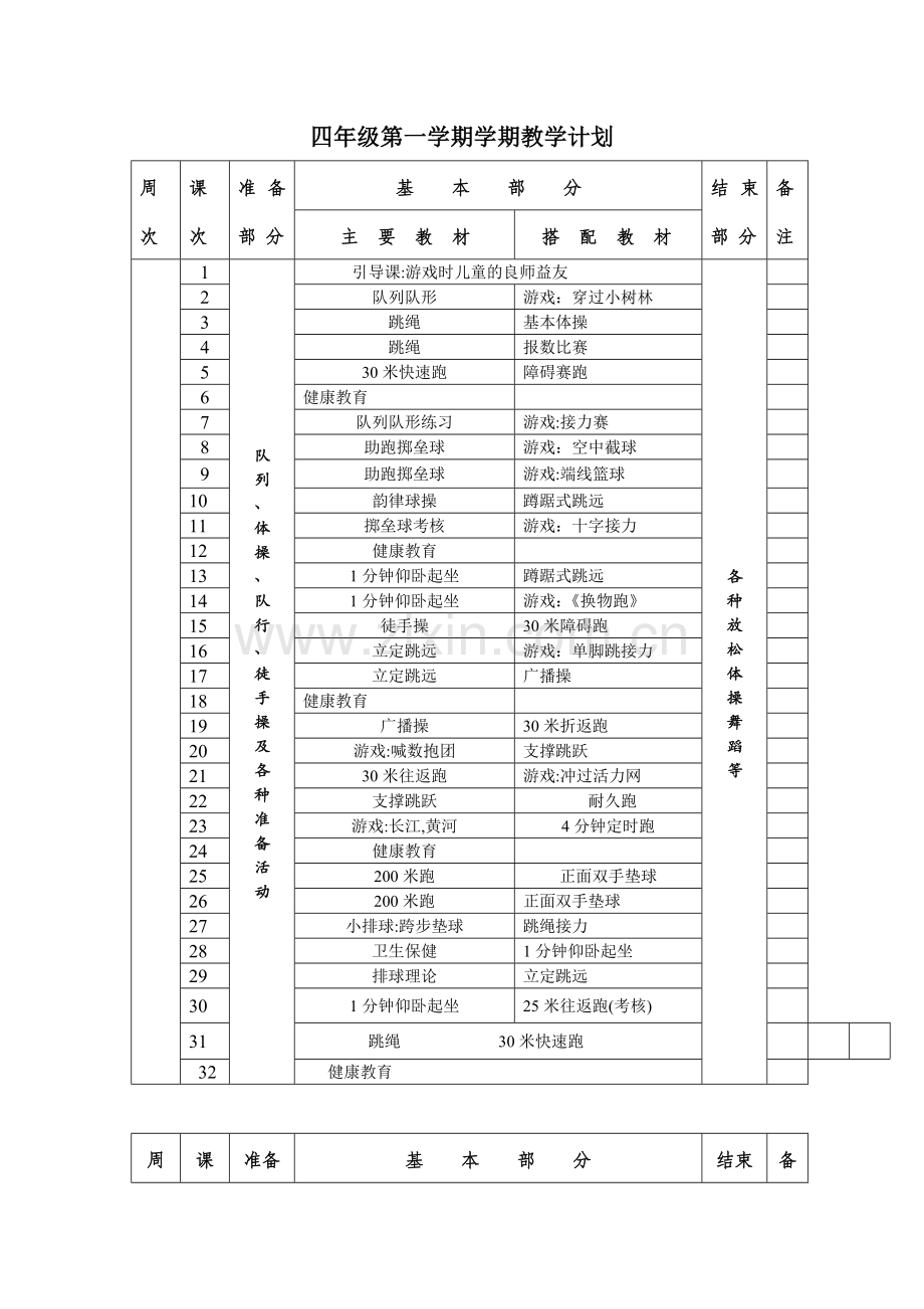 四年级第一学期学期教学计划.doc_第1页