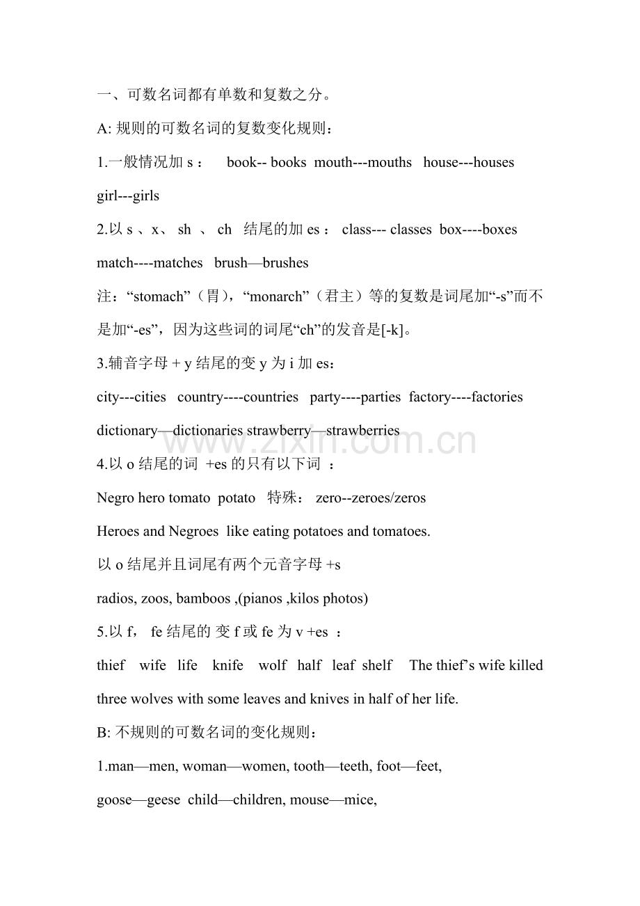 名词单复数变化规则.doc_第1页