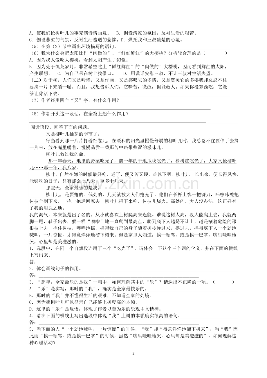 柳叶儿一课一练.doc_第2页