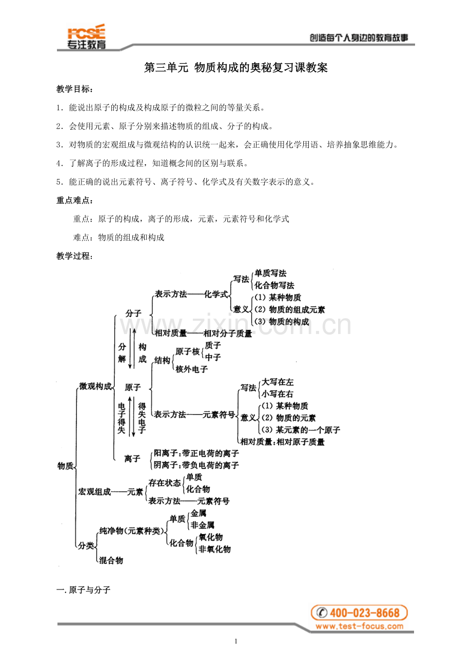第三章_物质构成的奥秘复习课教案.doc_第1页