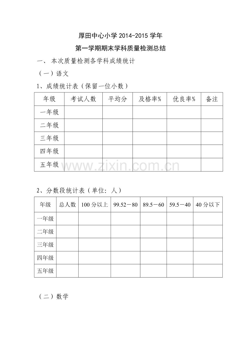 小学期末考试成绩分析.doc_第1页