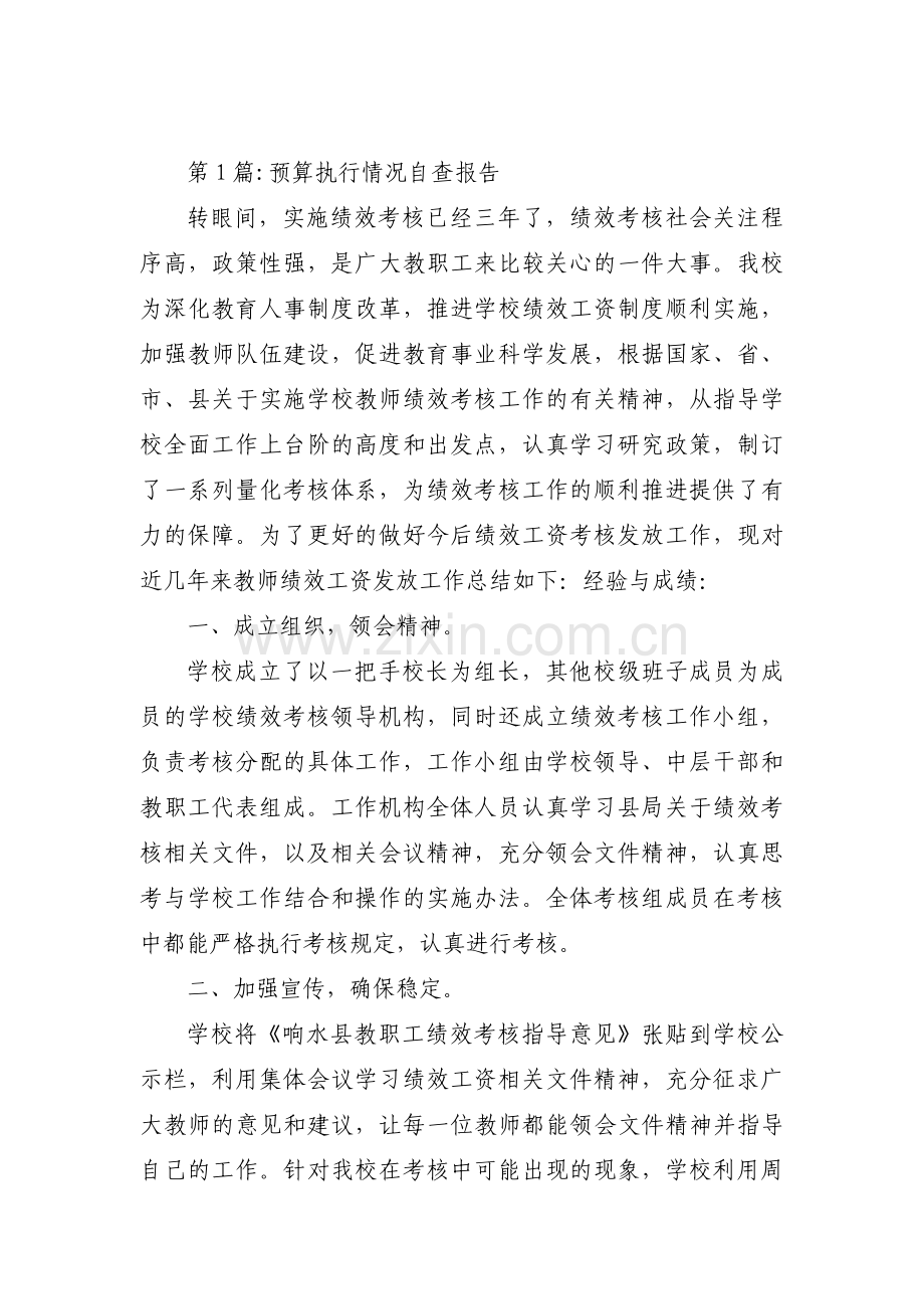 关于预算执行情况自查报告【三篇】.pdf_第1页