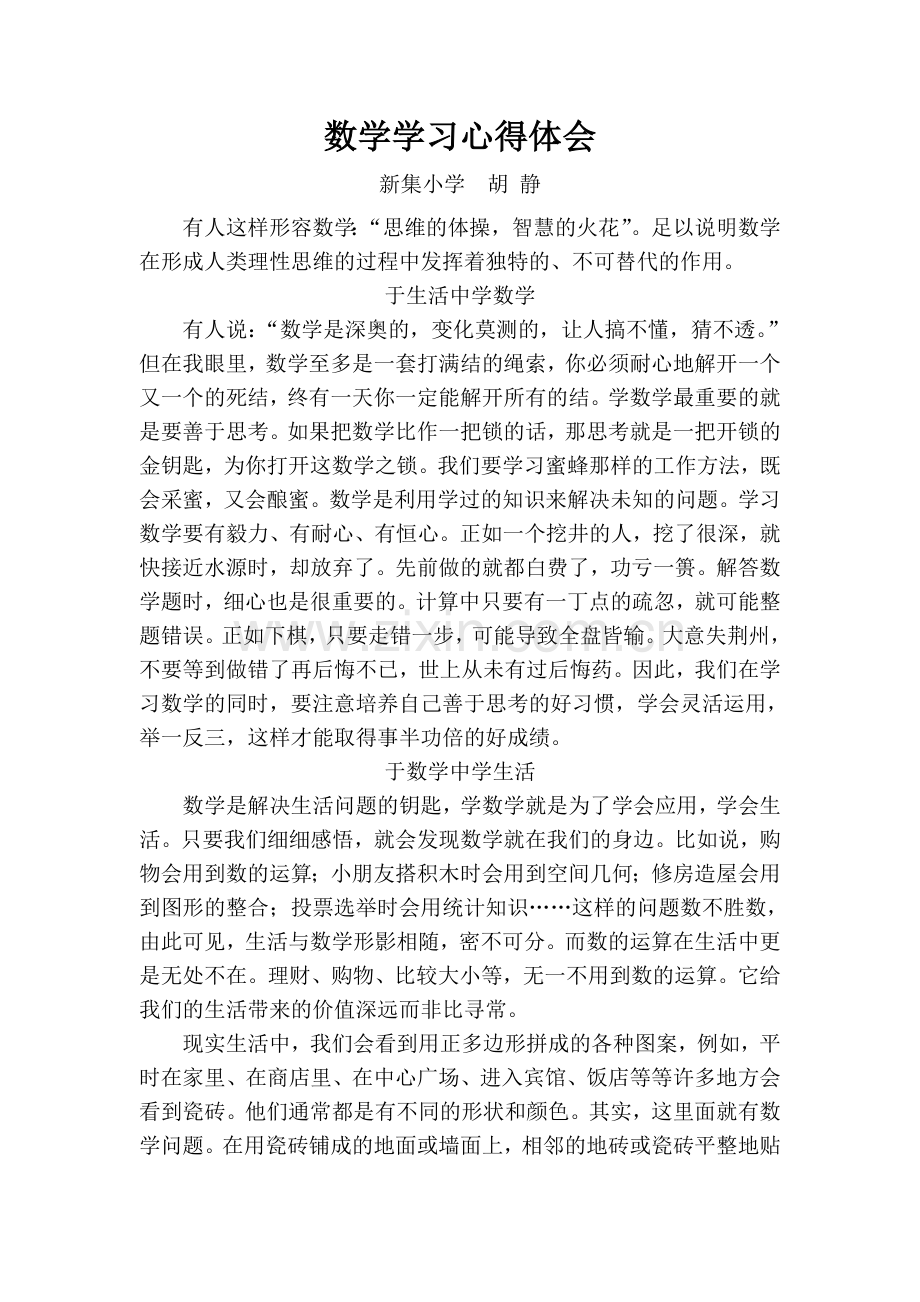 数学学习心得体会.doc_第1页