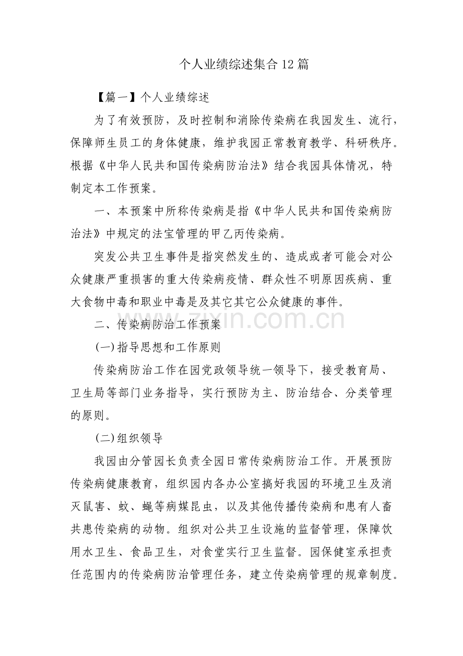 个人业绩综述集合12篇.pdf_第1页